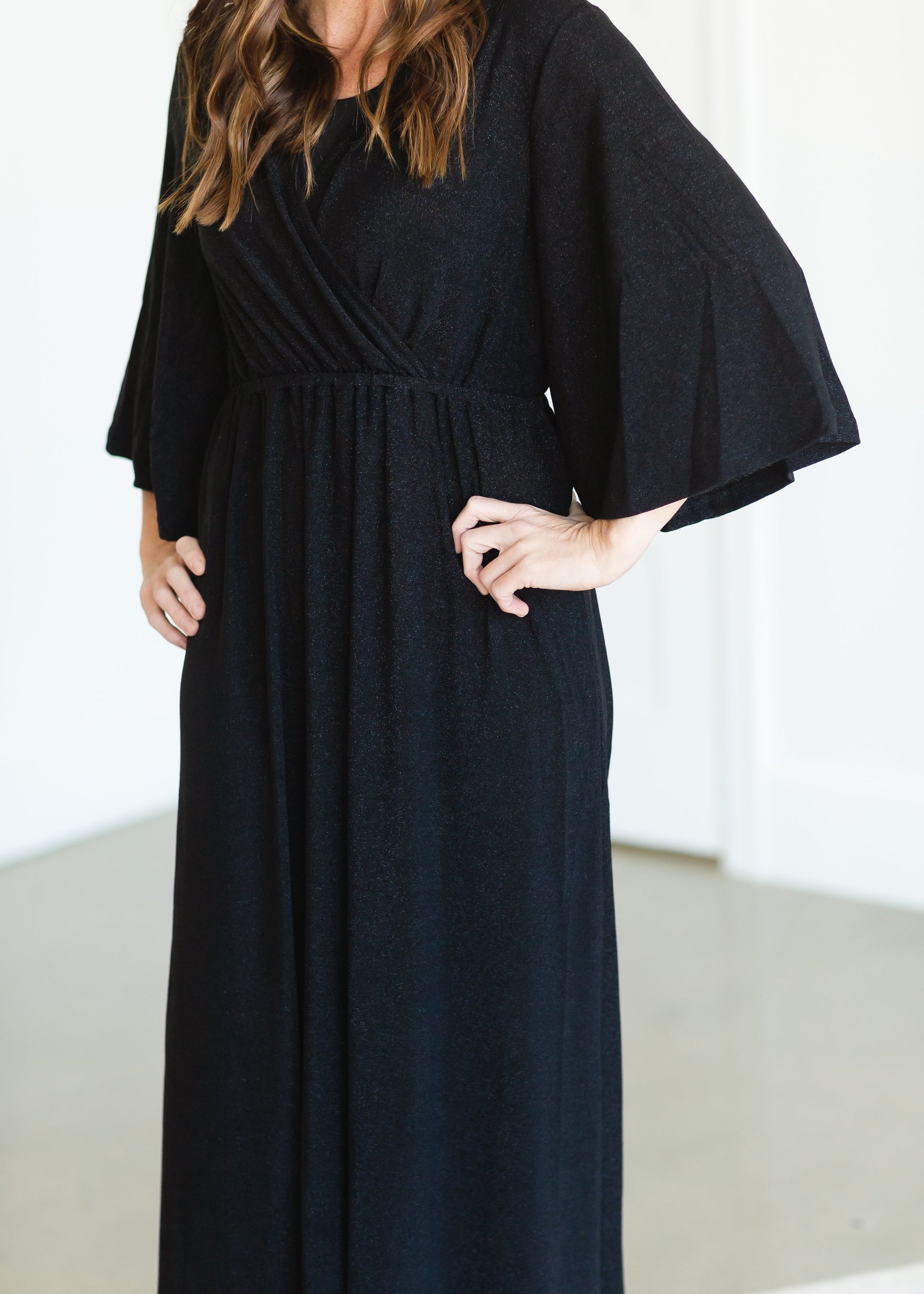 Black Sheen Maxi Dress - FINAL SALE Dresses