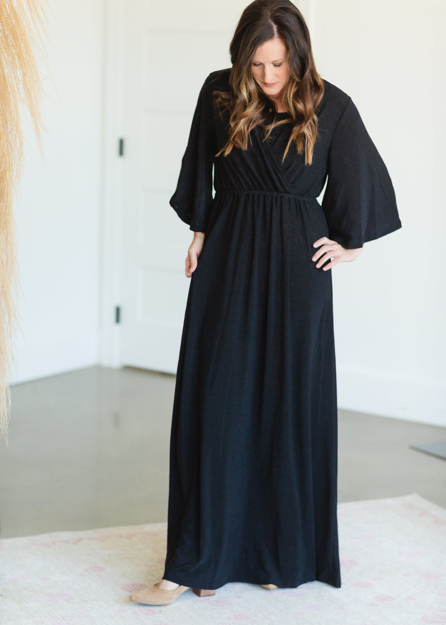Black Sheen Maxi Dress - FINAL SALE Dresses