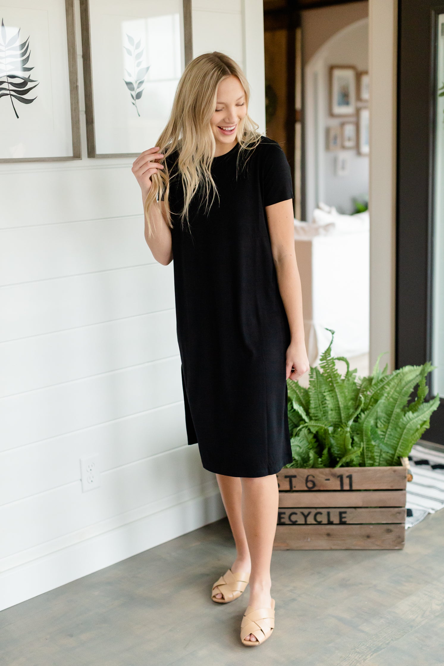 Black Short Sleeve T-Shirt Dress - FINAL SALE Dresses