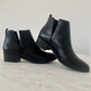 Black Side Cut Stacked Heel Bootie - FINAL SALE Shoes