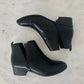Black Side Cut Stacked Heel Bootie - FINAL SALE Shoes
