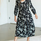 Black Smocked Floral Midi Dress - FINAL SALE Dresses