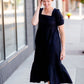 Black Square Neck Midi Dress Dresses Mod Ref