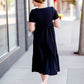 Black Square Neck Midi Dress Dresses Mod Ref
