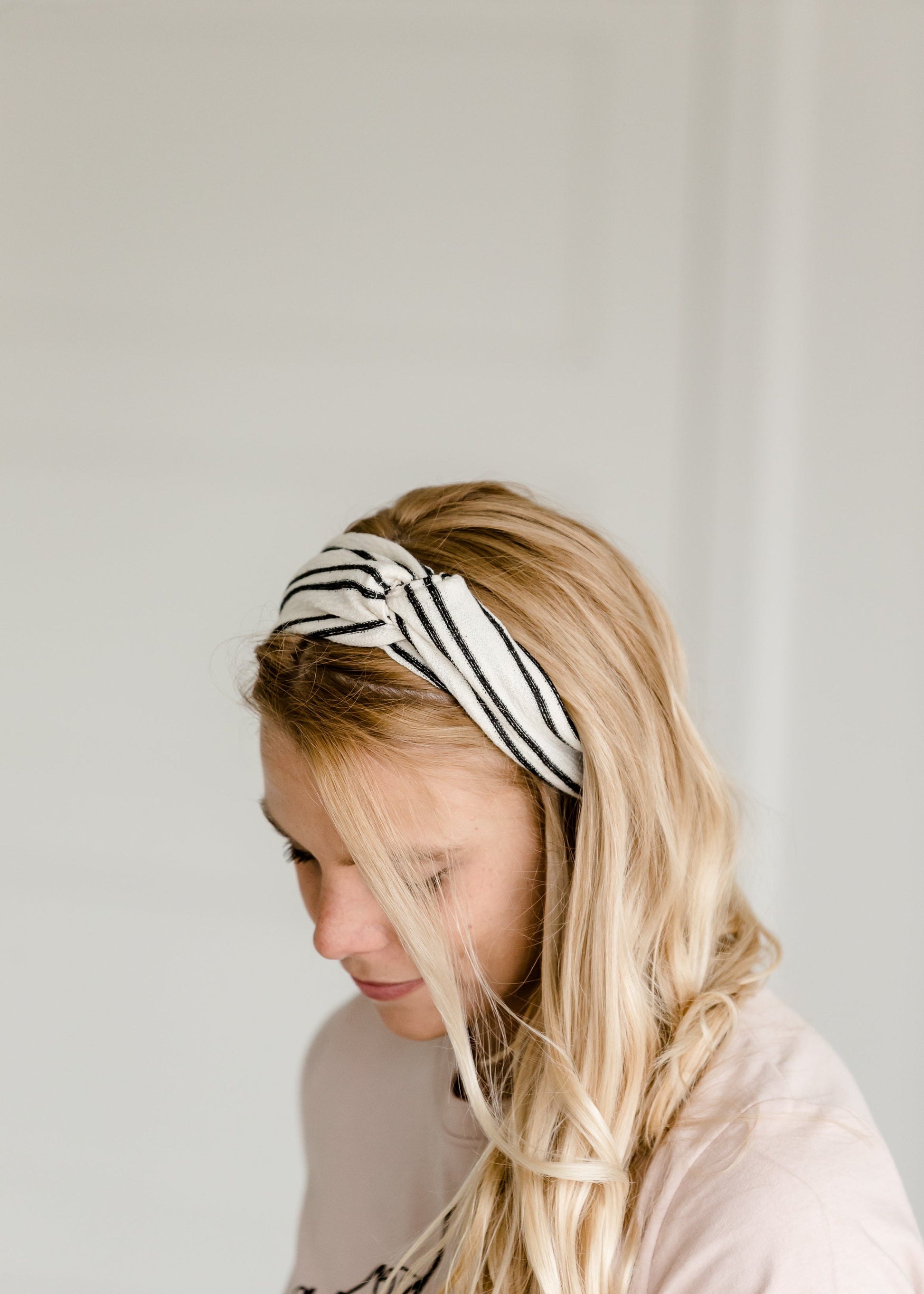 Black Stripe Knotted Headband Accessories