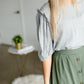 Black Striped Ruffle Shoulder Top - FINAL SALE Tops