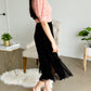 Black Textured Overlay Midi Skirt - FINAL SALE Skirts