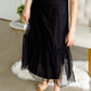 Black Textured Overlay Midi Skirt - FINAL SALE Skirts