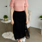 Black Textured Overlay Midi Skirt - FINAL SALE Skirts