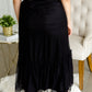 Black Textured Overlay Midi Skirt - FINAL SALE Skirts