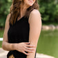 Black Triblend Front Knot Tank Top Tops