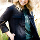 womens black wash denim jacket
