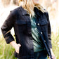 womens black wash denim jacket