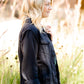 womens black wash denim jacket