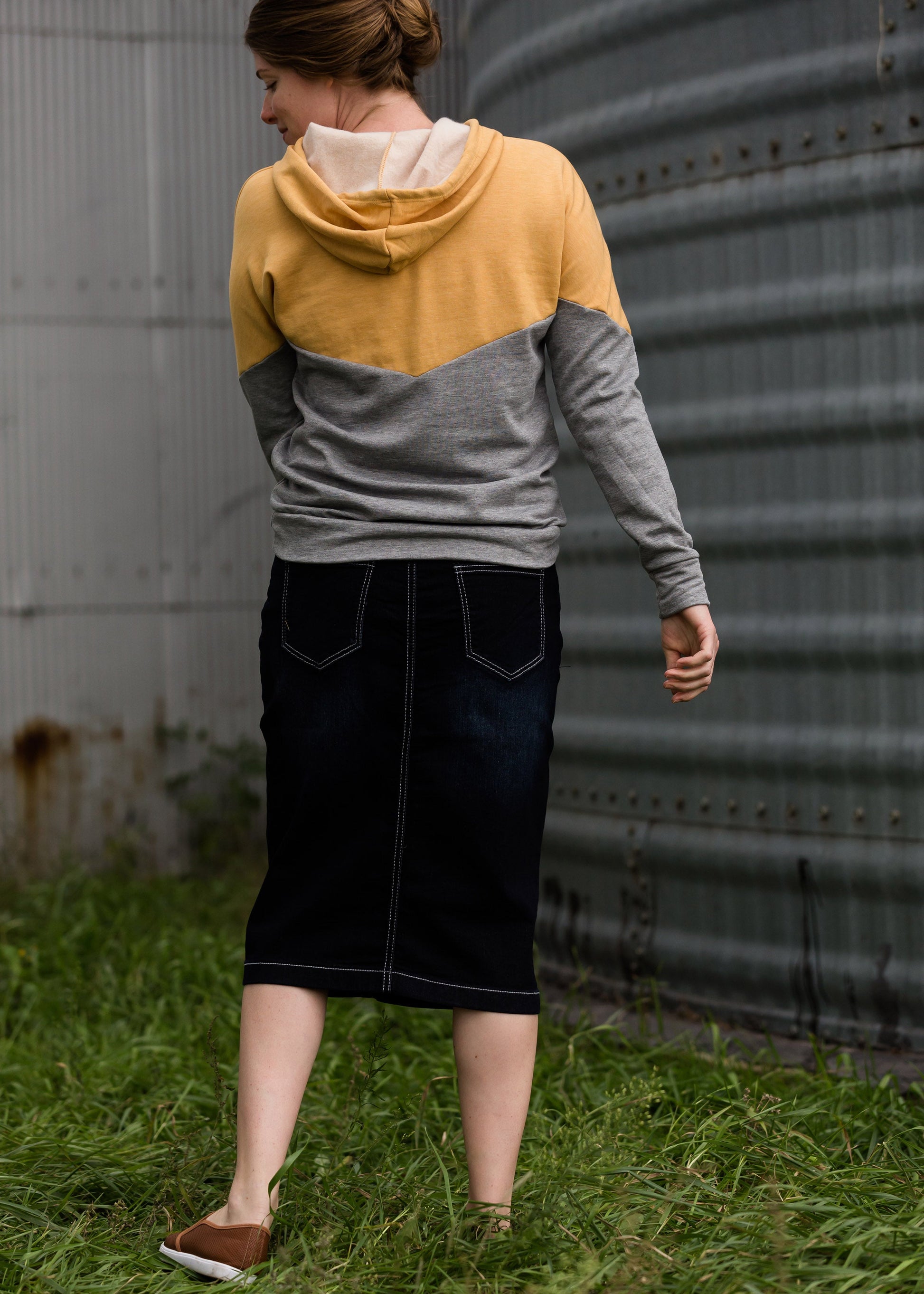 Black Wash Midi Denim Skirt - FINAL SALE Skirts