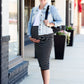 Black & White Striped Midi Skirt Skirts
