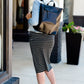 Black & White Striped Midi Skirt Skirts