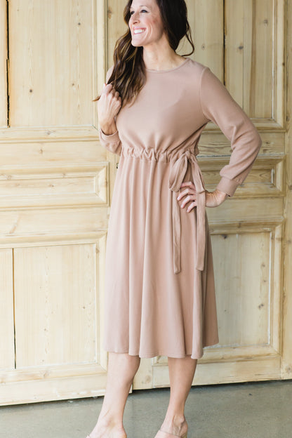 Blair 3/4 Sleeve Side Tie Sweater Dress - FINAL SALE Dresses