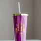 Purple and gold double wall tumbler that says blessed grandma on it.