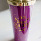 Purple and gold double wall tumbler that says blessed grandma on it.