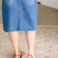 Blossom Embroidered Distressed Midi Denim Skirt - FINAL SALE Skirts