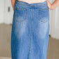 Blossom Embroidered Distressed Midi Denim Skirt - FINAL SALE Skirts