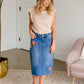 Blossom Embroidered Distressed Midi Denim Skirt - FINAL SALE Skirts 16