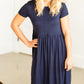 Blousy Front Navy Midi Dress - Final Sale Dresses