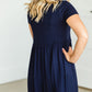 Blousy Front Navy Midi Dress - Final Sale Dresses