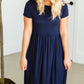 Blousy Front Navy Midi Dress - Final Sale Dresses