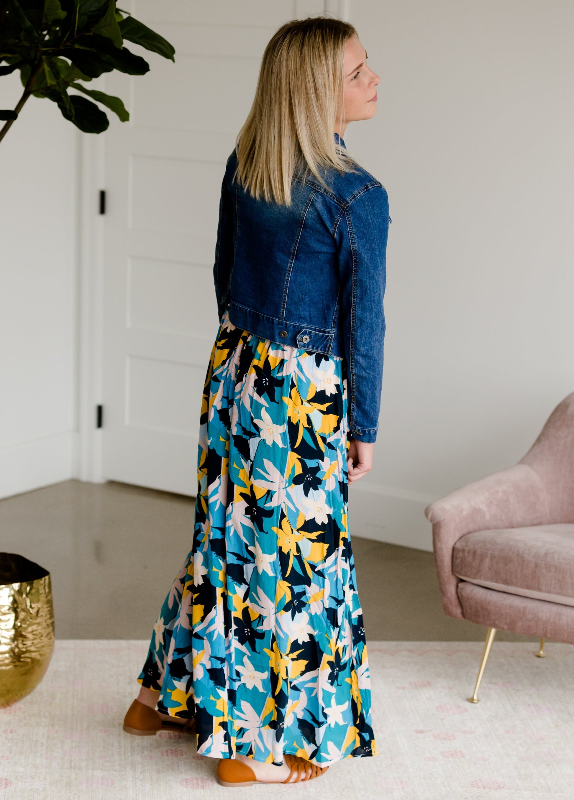 Blue Floral Maxi Skirt - FINAL SALE Skirts
