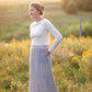 Blue Mirage Floral Maxi Skirt Skirts Mikarose