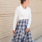 Blue Plaid Midi Skirt Skirts
