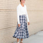 Blue Plaid Midi Skirt Skirts
