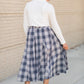Blue Plaid Midi Skirt Skirts