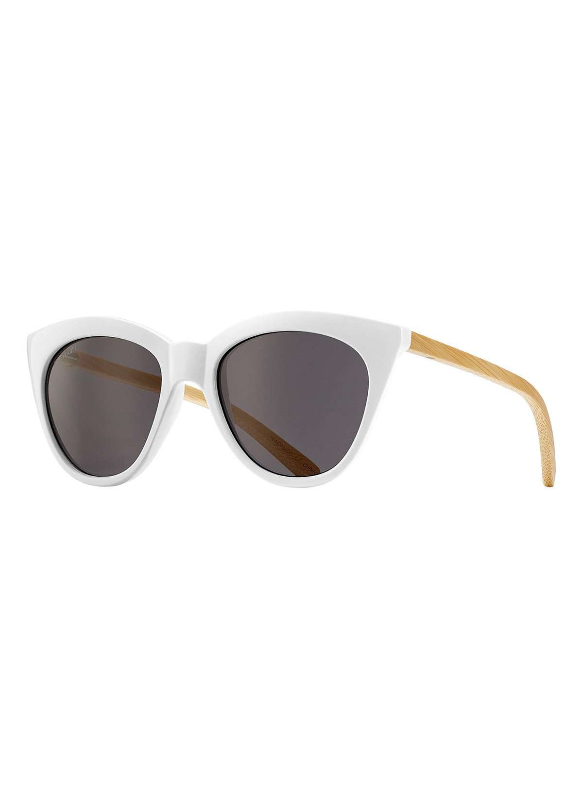 Blue Planet white cat eye bamboo sunglasses