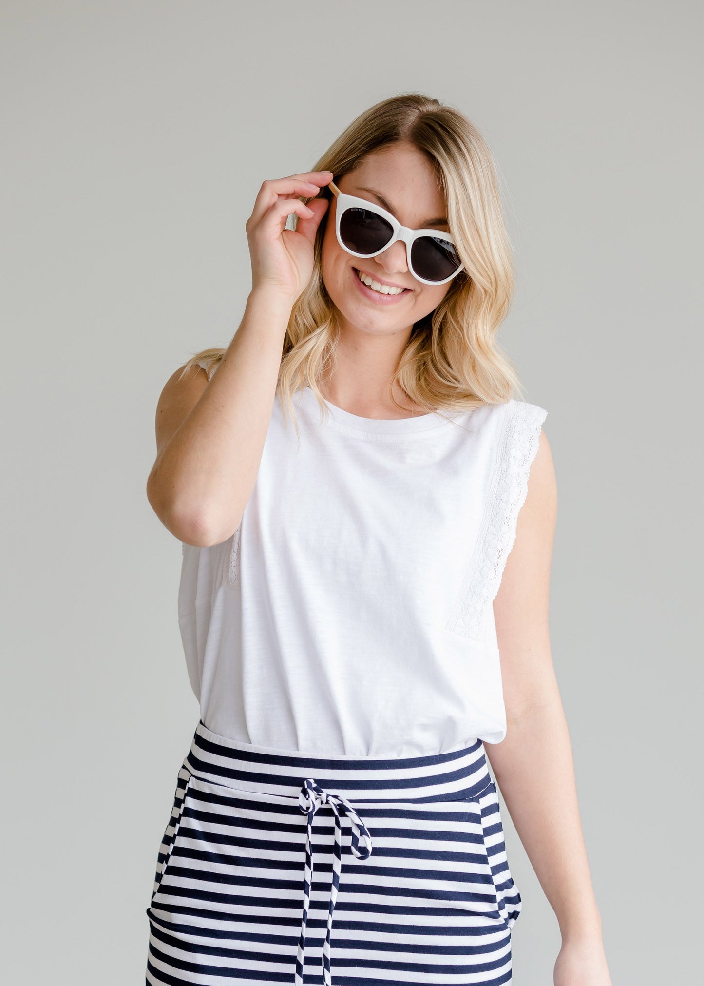 Blue Planet - White Bamboo Cat Eye Sunglasses - FINAL SALE Accessories