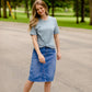 Blue Short Sleeve Great Lake T-Shirt Tops