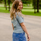 Blue Short Sleeve Great Lake T-Shirt Tops