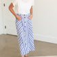 Blue Striped Button Down Midi Skirt - FINAL SALE Skirts