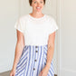 Blue Striped Button Down Midi Skirt - FINAL SALE Skirts