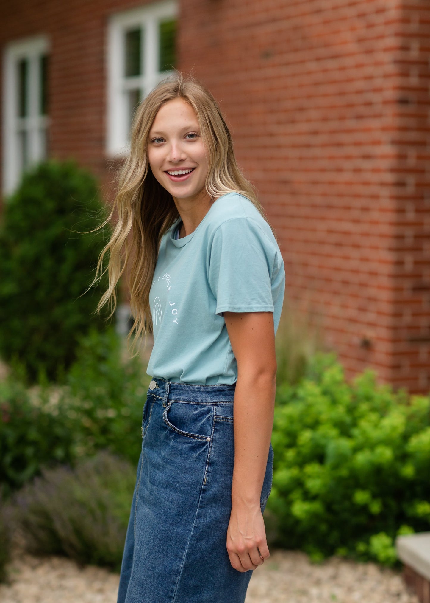 Blue Today I Choose Joy Graphic Tee - FINAL SALE Tops