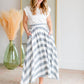 Blue & White Striped Top + Skirt Shirt Grade & Gather