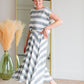 Blue & White Striped Top + Skirt Shirt Grade & Gather