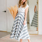 Blue & White Striped Top + Skirt Shirt Grade & Gather Striped A-line Skirt / S