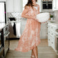 Blush Abstract Wrap Midi Dress - FINAL SALE Dresses