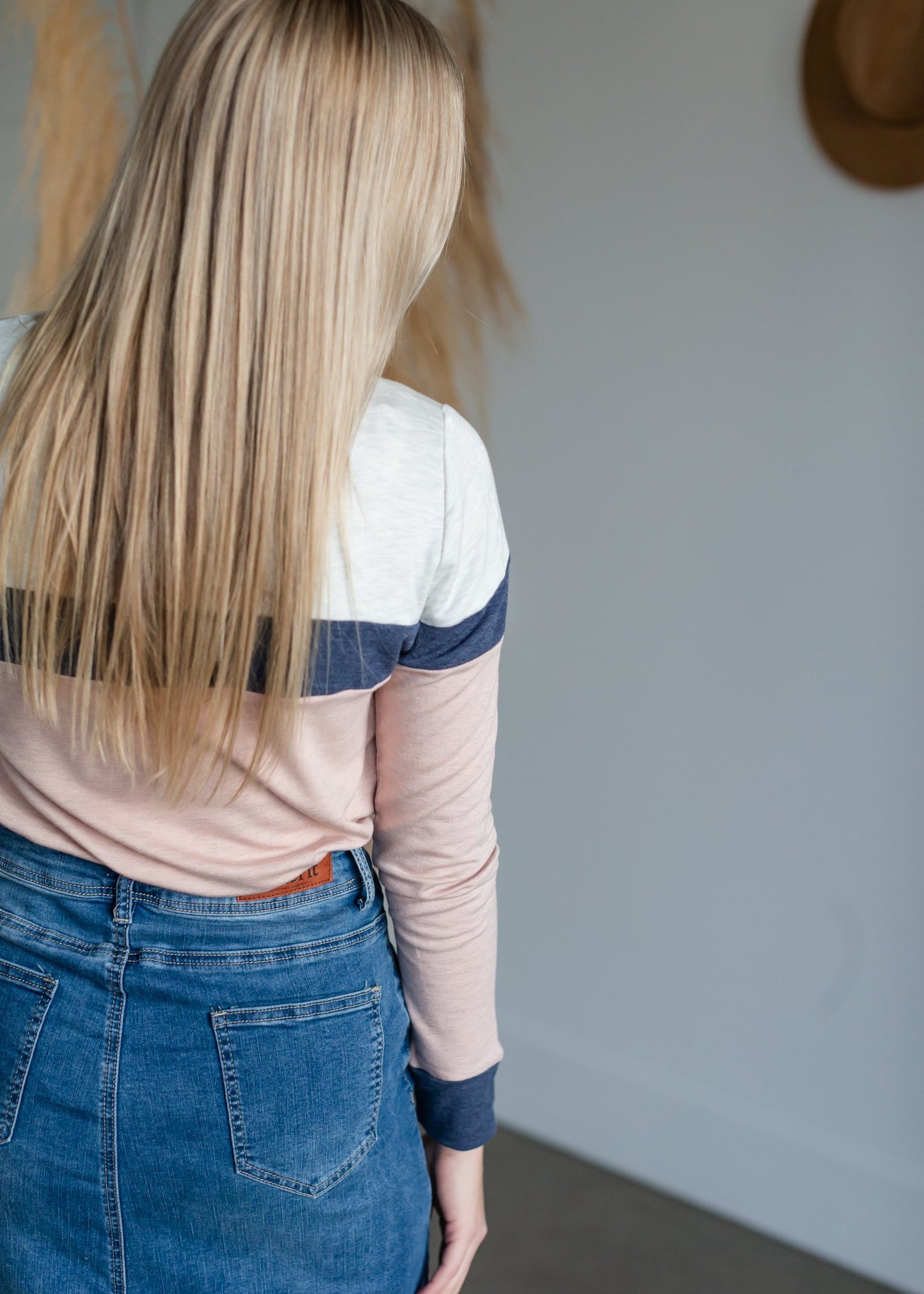 Blush Boatneck Colorblock Top Tops Staccato