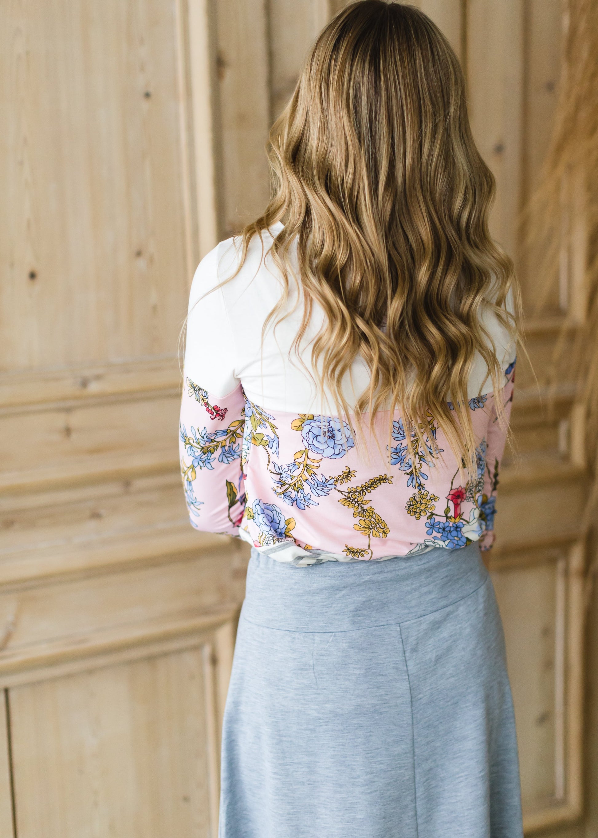 Blush Colorblock Floral Striped Top - FINAL SALE Tops