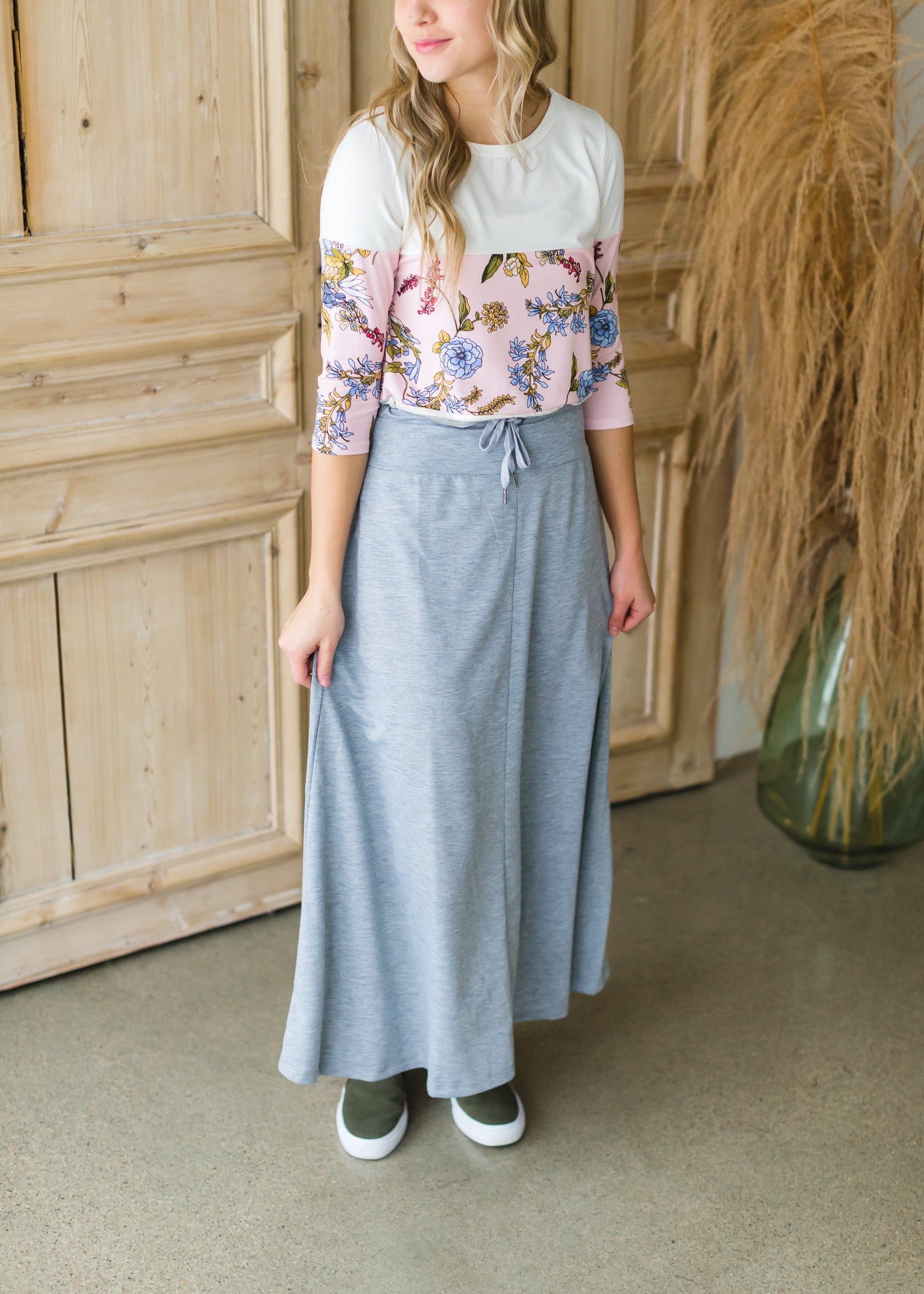 Blush Colorblock Floral Striped Top - FINAL SALE Tops