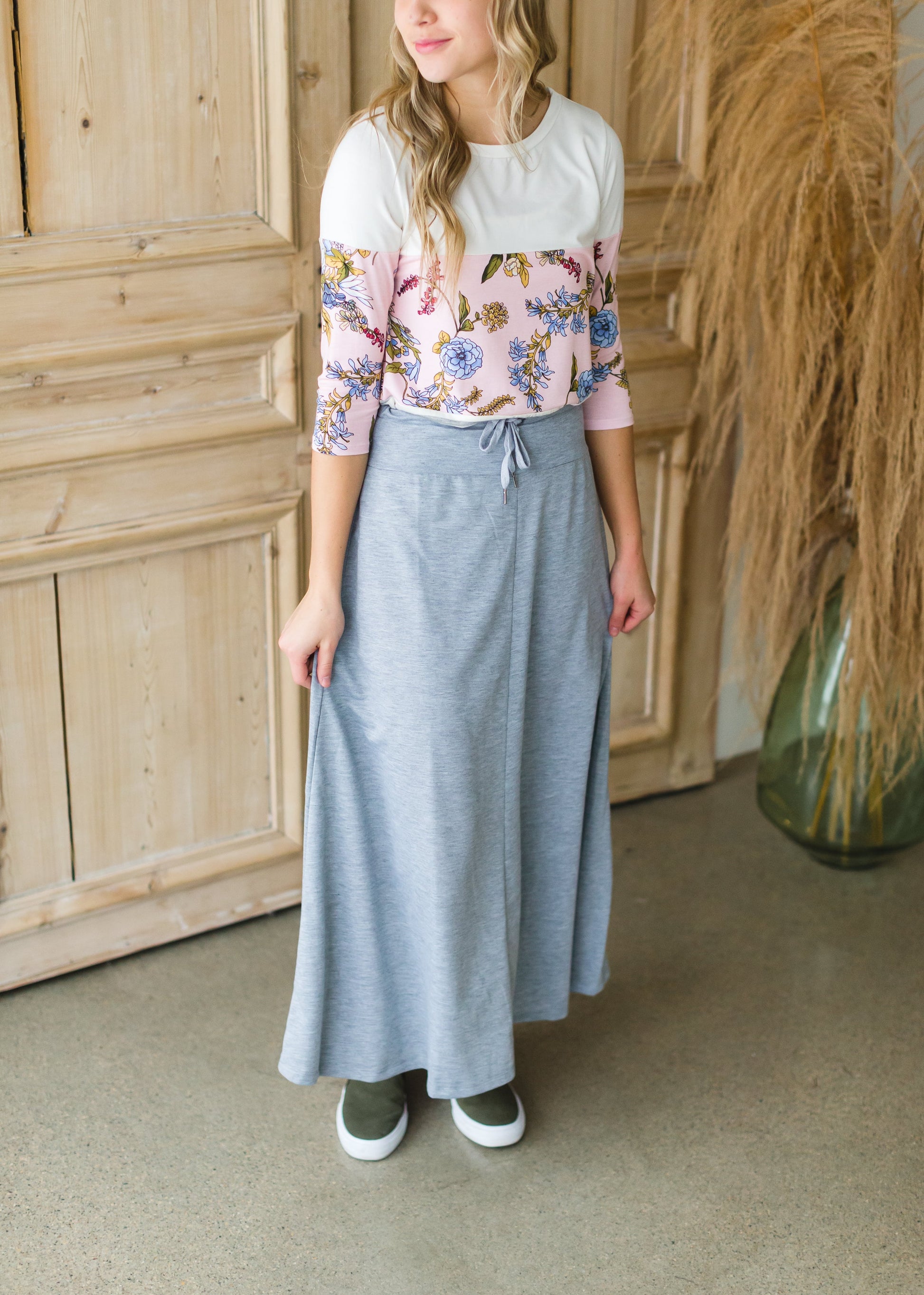 Blush Colorblock Floral Striped Top - FINAL SALE Tops